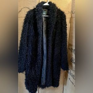 faux fur long jacket